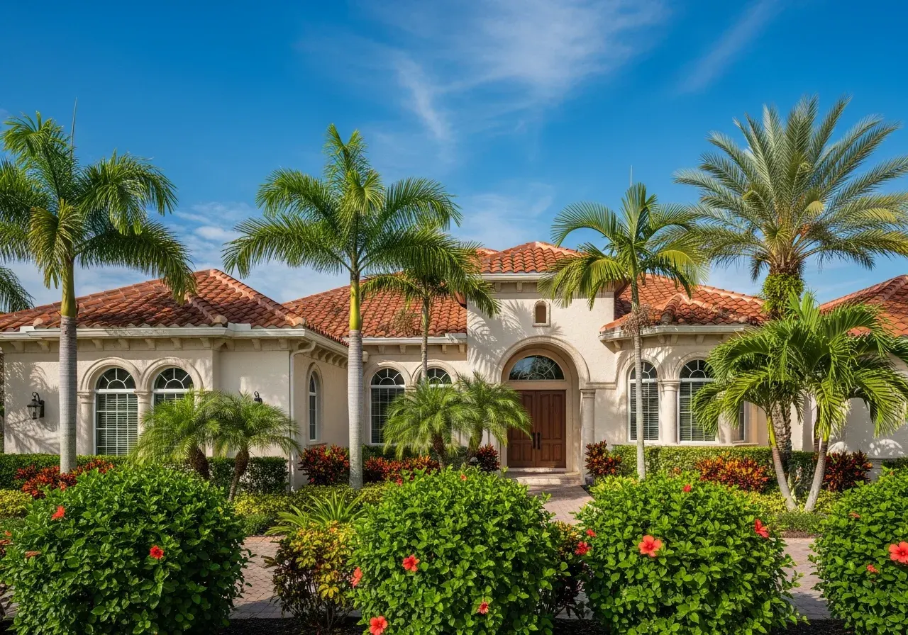 Southwest Florida home with clay tile roof